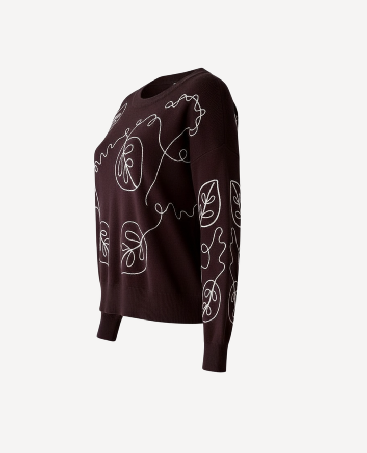 Saco hojas bordadas alma Cafe