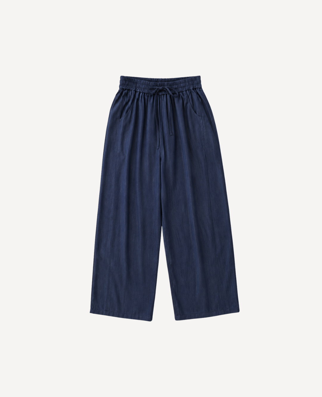 Pantalon Chambray Ancho Azul Oscuro
