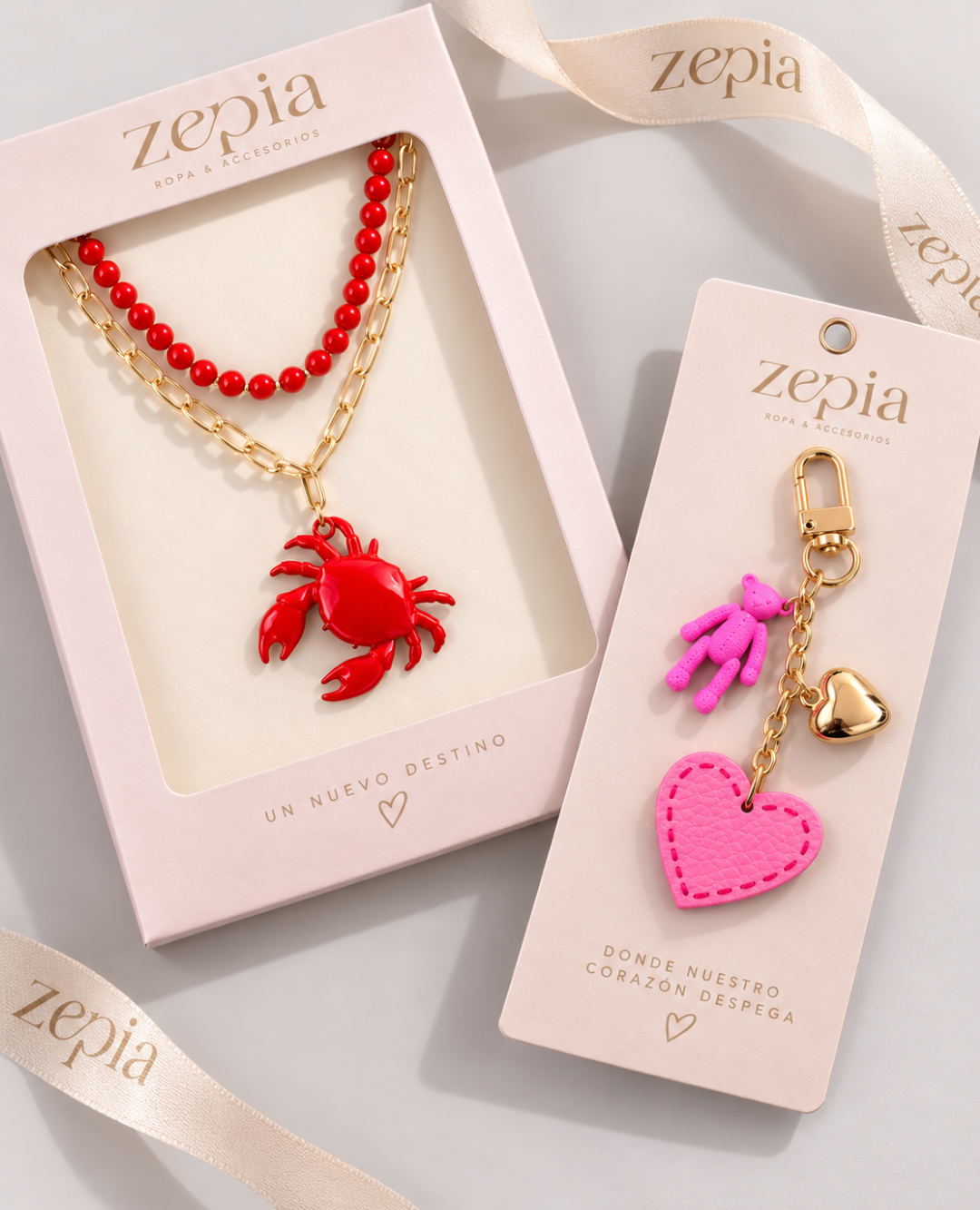 Llavero Charm Corazón Rosa