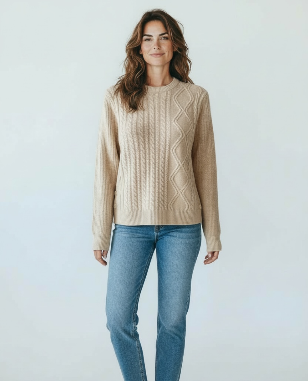 Saco Botones al lado Beige