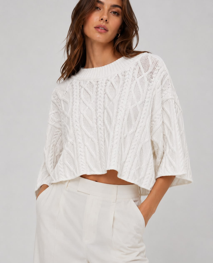 Saco Trenzado Oversize Marfil