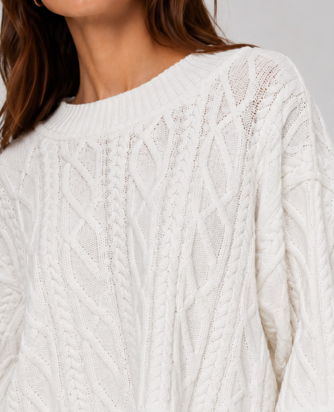 Saco Trenzado Oversize Marfil
