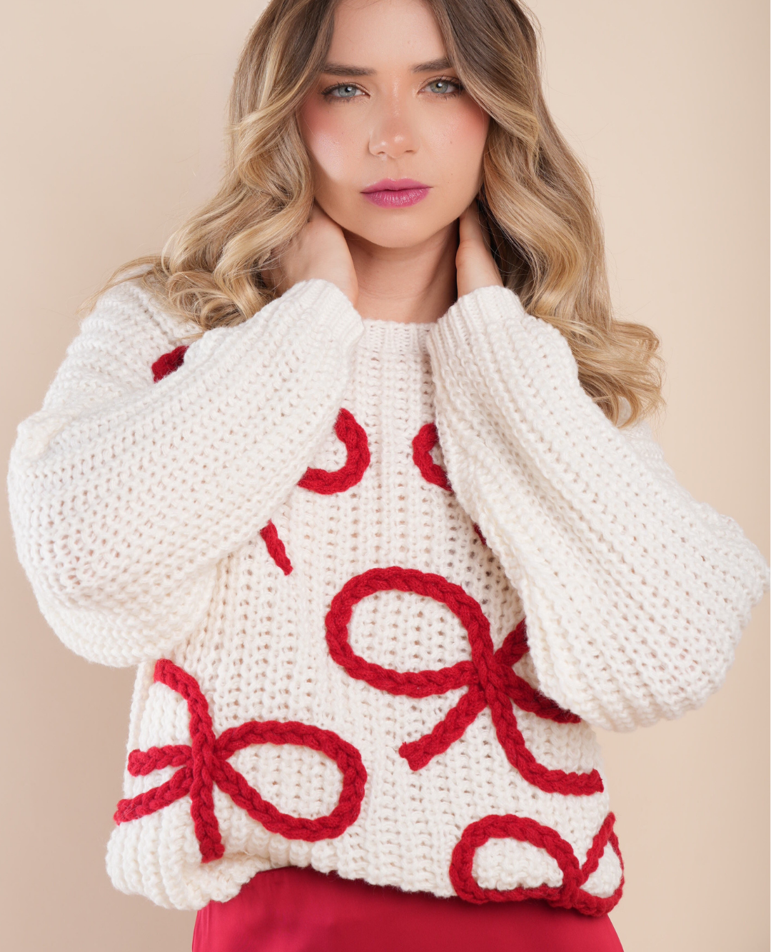 Saco Moños Navidad Marfil