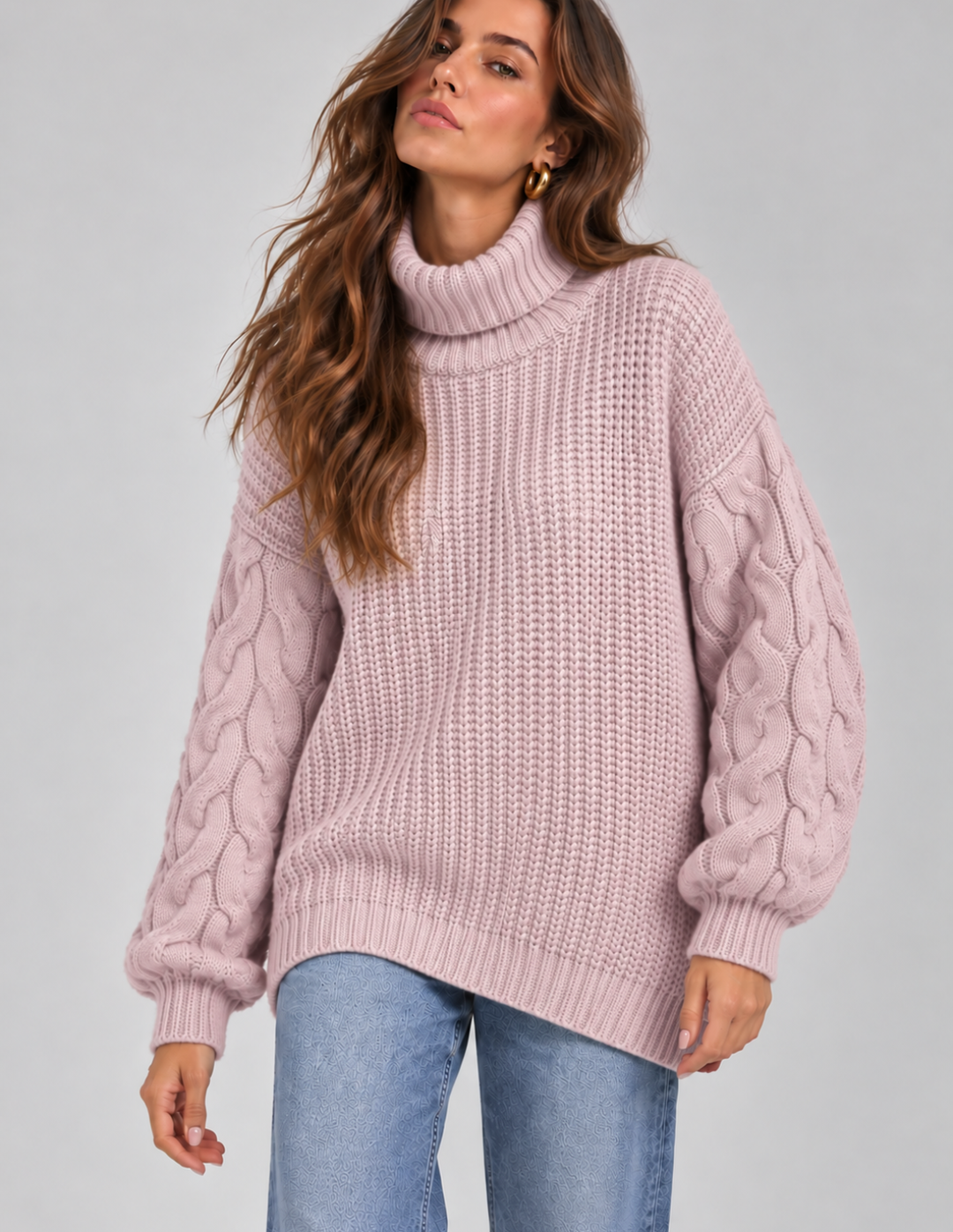 Saco Cuello Tortuga Mora en Leche Oversize