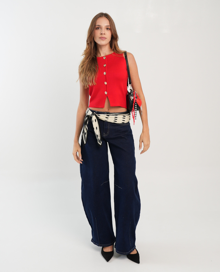Chaleco Tejido Sara Rojo