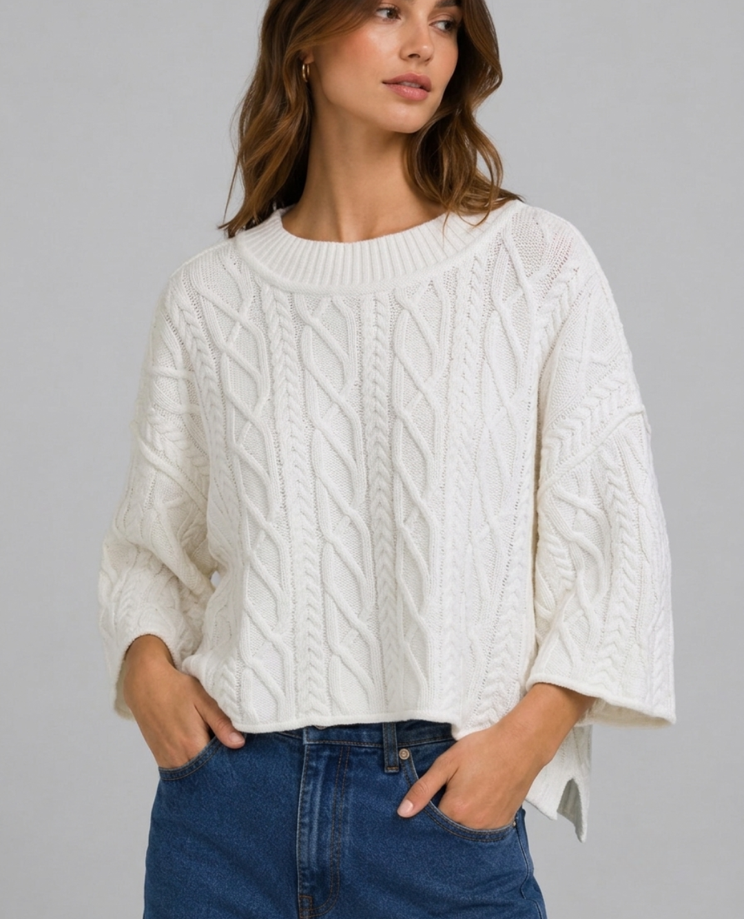 Saco Trenzado Oversize Marfil