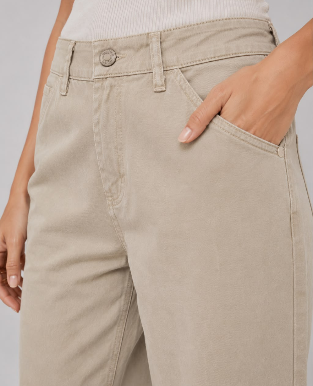 Pantalon War Mom Fit Beige