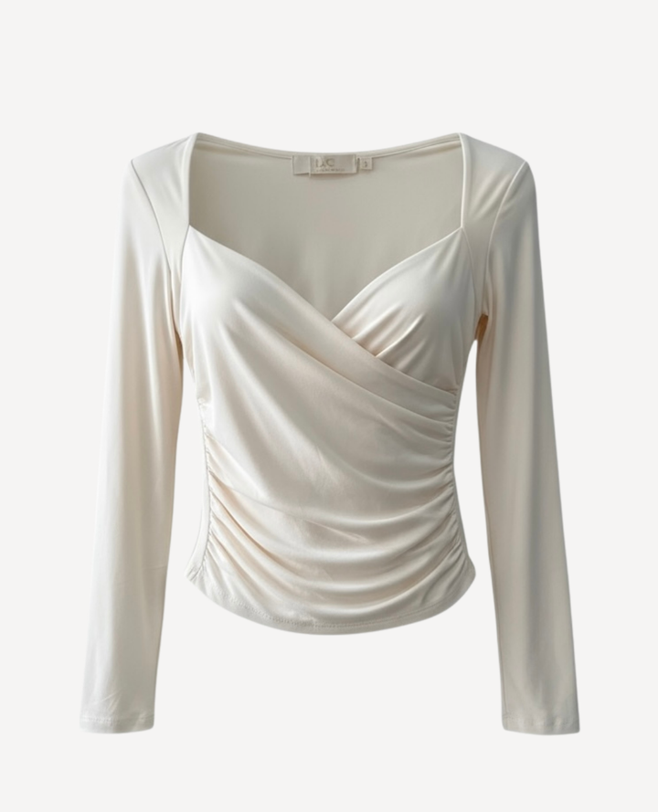 Blusa Lycra Cruzada Marfil