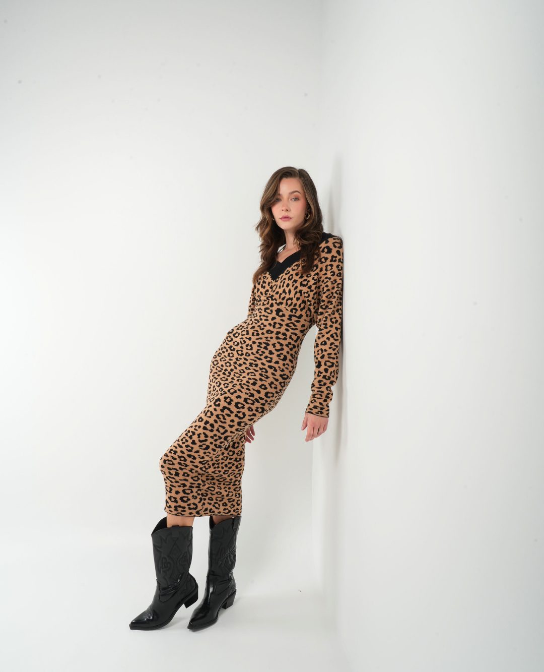 Vestido Tejido Animal Print V