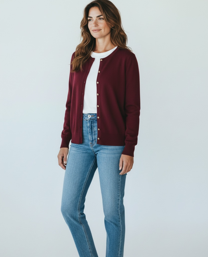 Saco Cuello Alto Trenzado Vinotinto