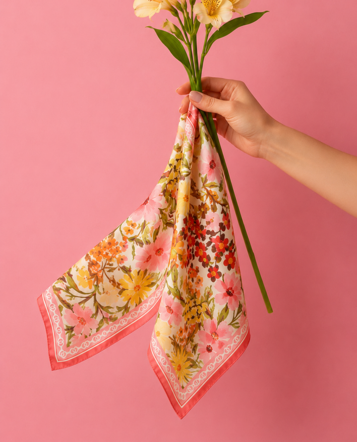 Pañoleta Floral Naranja