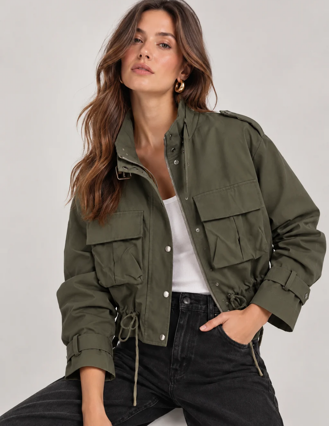 Chaqueta Cargo Verde Militar