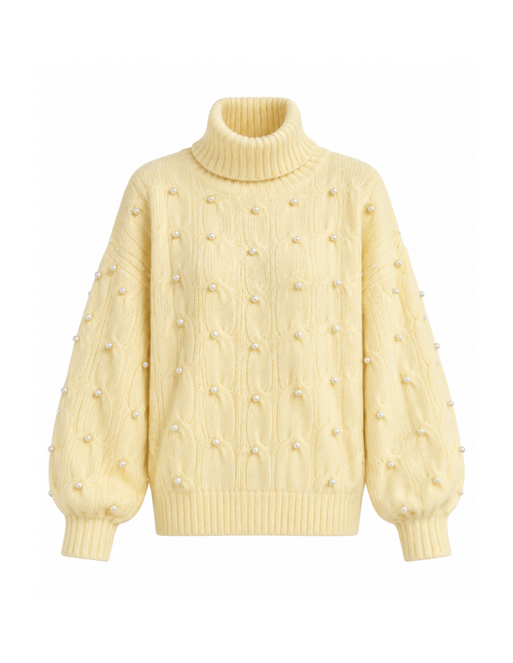 Saco Cuello Tortuga Perlas Amarillo
