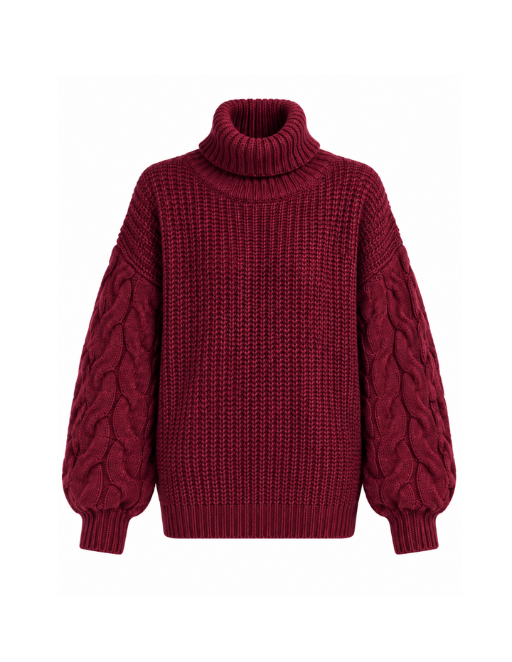 Saco Cuello Tortuga Vino Oversize