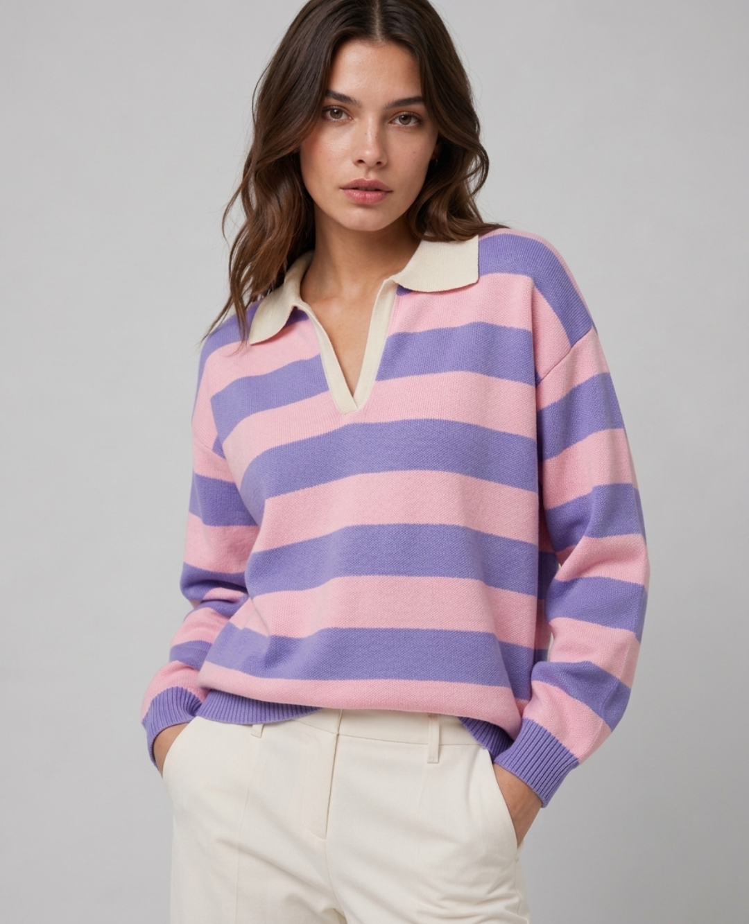 Saco Stripes Boom Lila Rosa