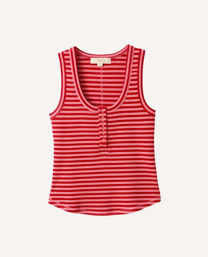 Top Tejido Rayas Rosa / Rojo