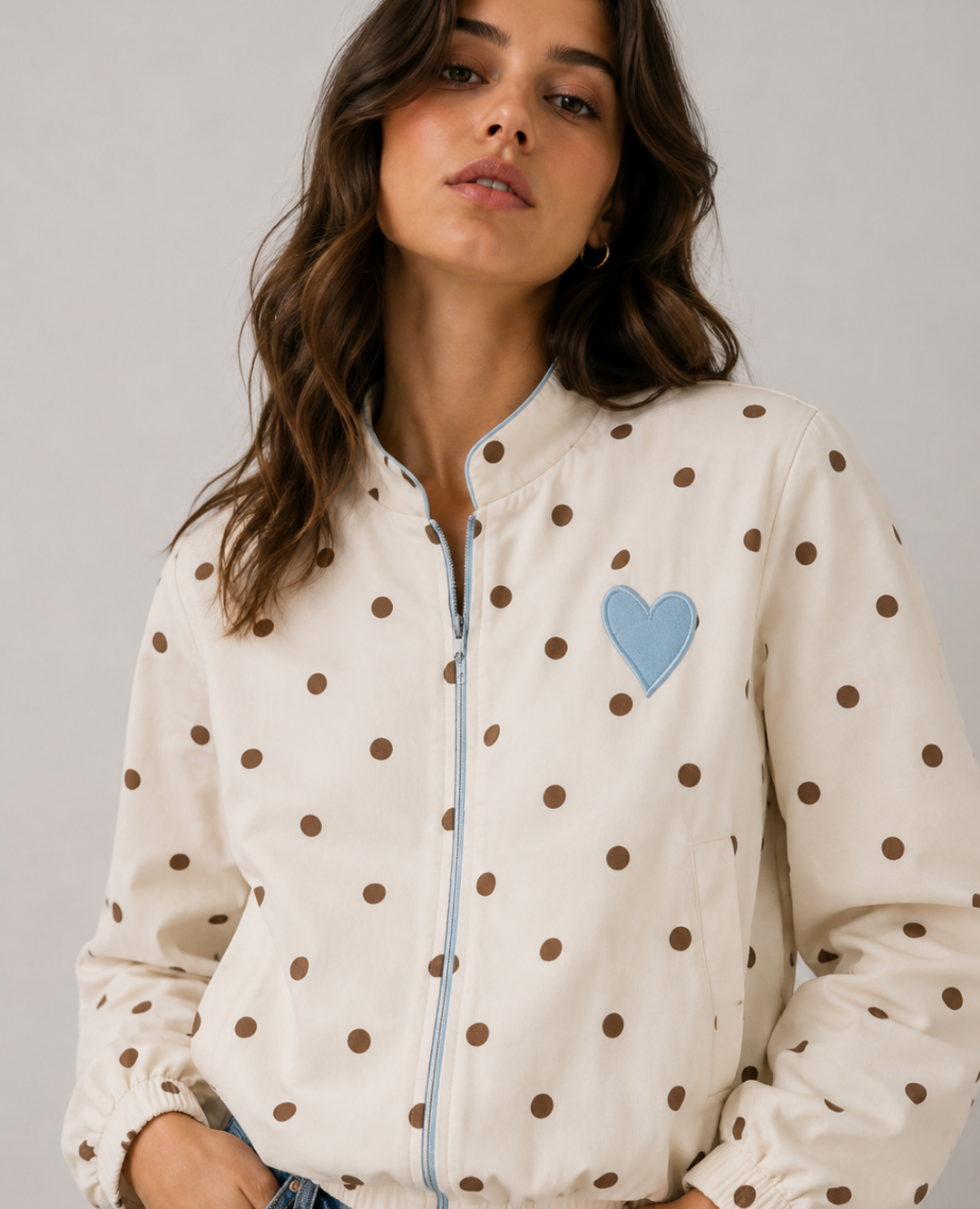 Chaqueta lunares Corazón Azul