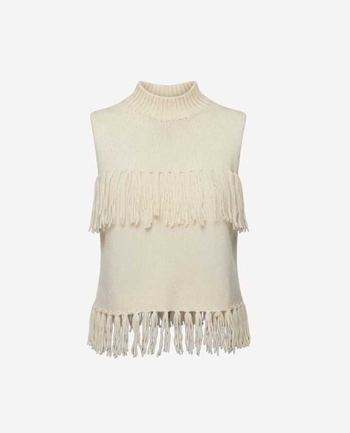 Chaleco Flecos Crema