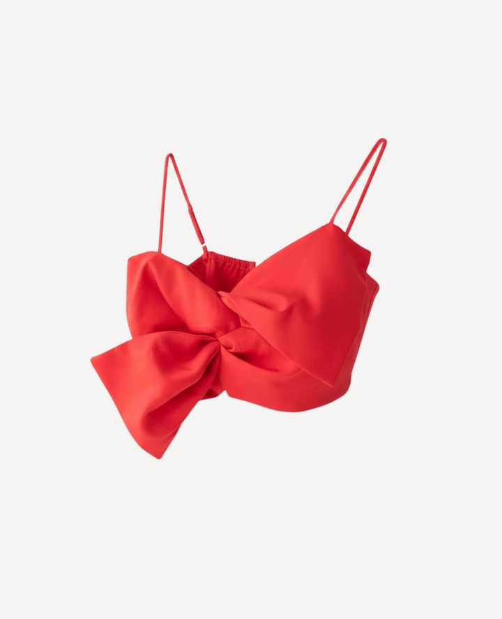 Crop top moño rojo