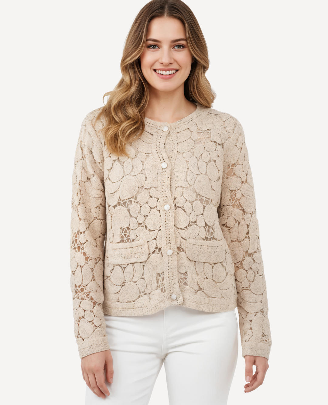 Cardigan Torchon Beige