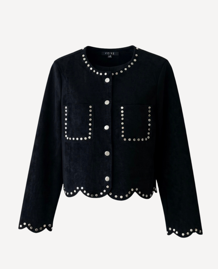 Chaqueta gamuza taches negra