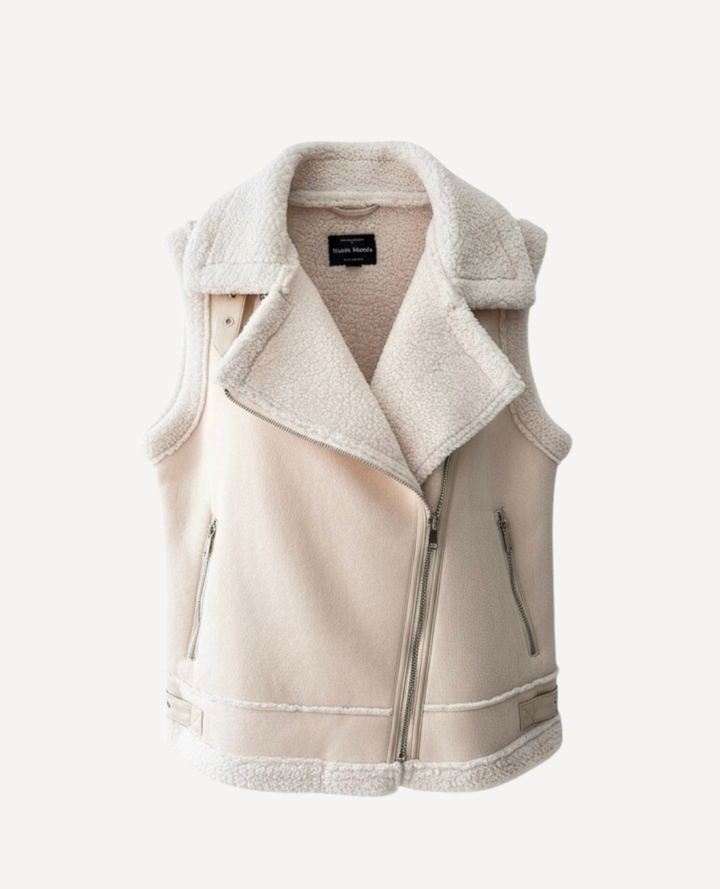 Chaleco Ovejero Gamuza marfil