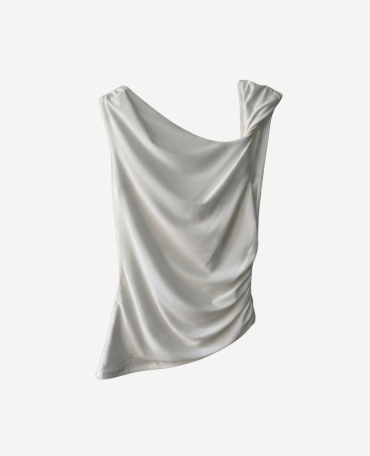 Top drapeado escote espalda Blanco