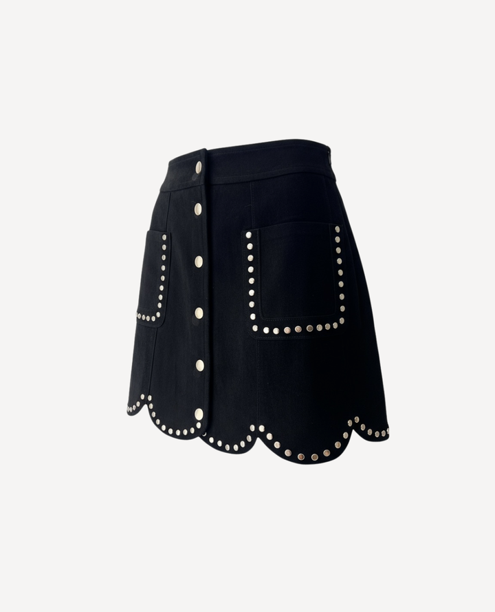 Falda Gamuza Taches Negra