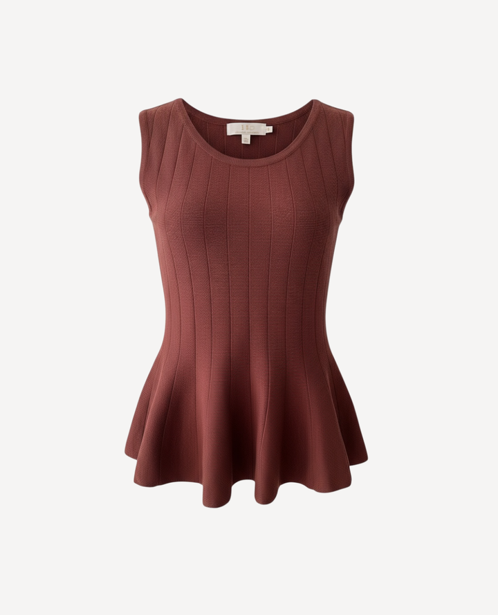 Top Tejido Acanalado Chocolate