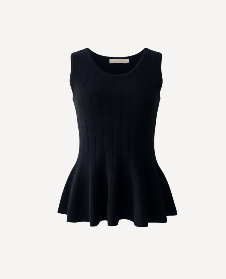 Top Tejido Acanalado Negro