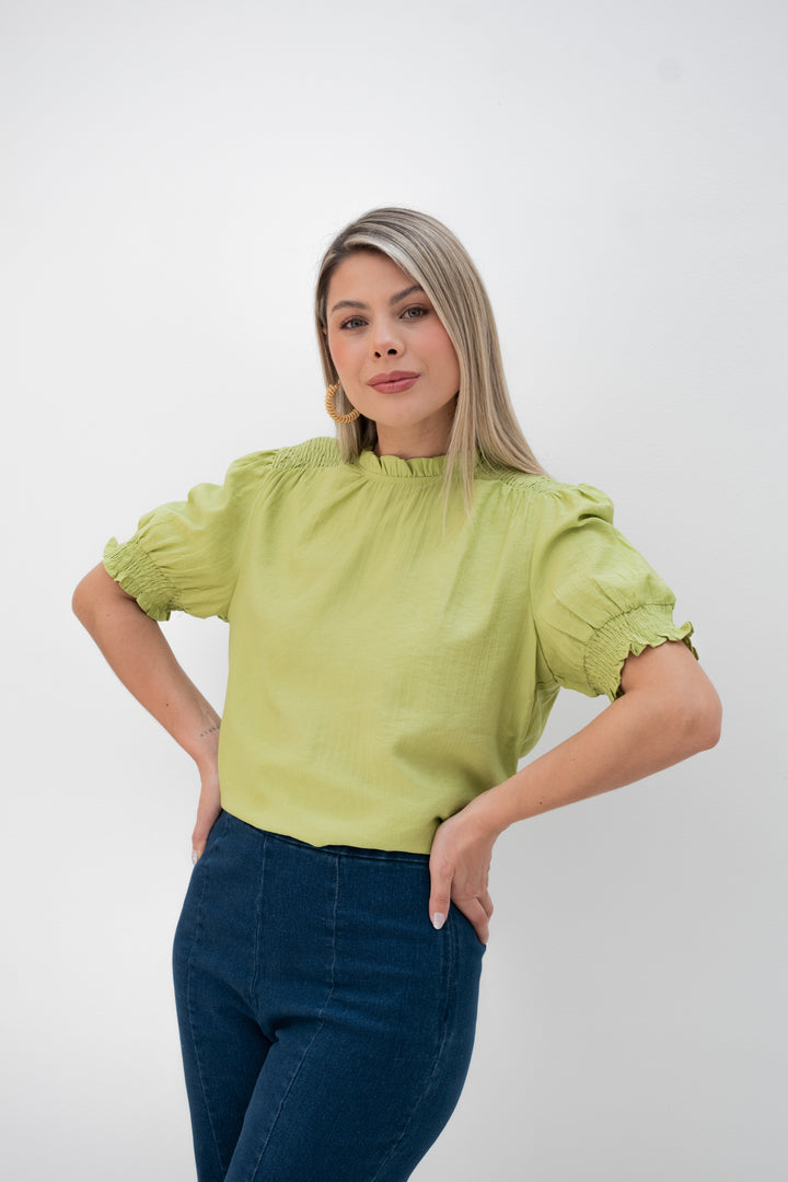 Blusa crepe verde