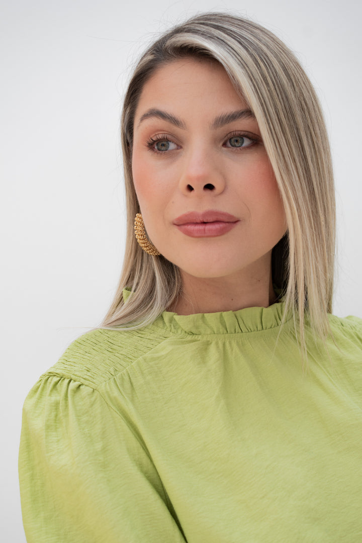 Blusa crepe verde