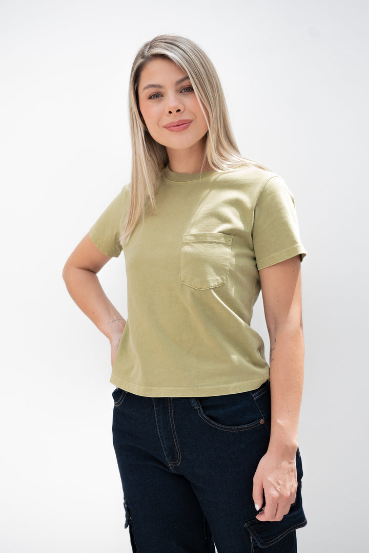 CAMISETA ALGODON VERDE OLIVO