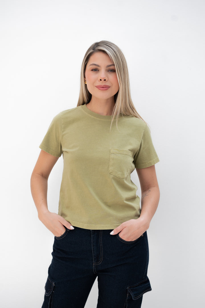 CAMISETA ALGODON VERDE OLIVO