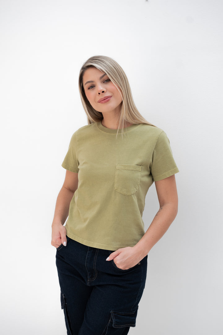 CAMISETA ALGODON VERDE OLIVO