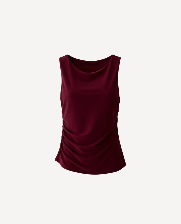 Top Sisa Drapeado Chocolate