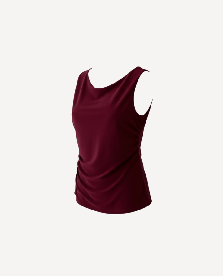 Top Sisa Drapeado Chocolate