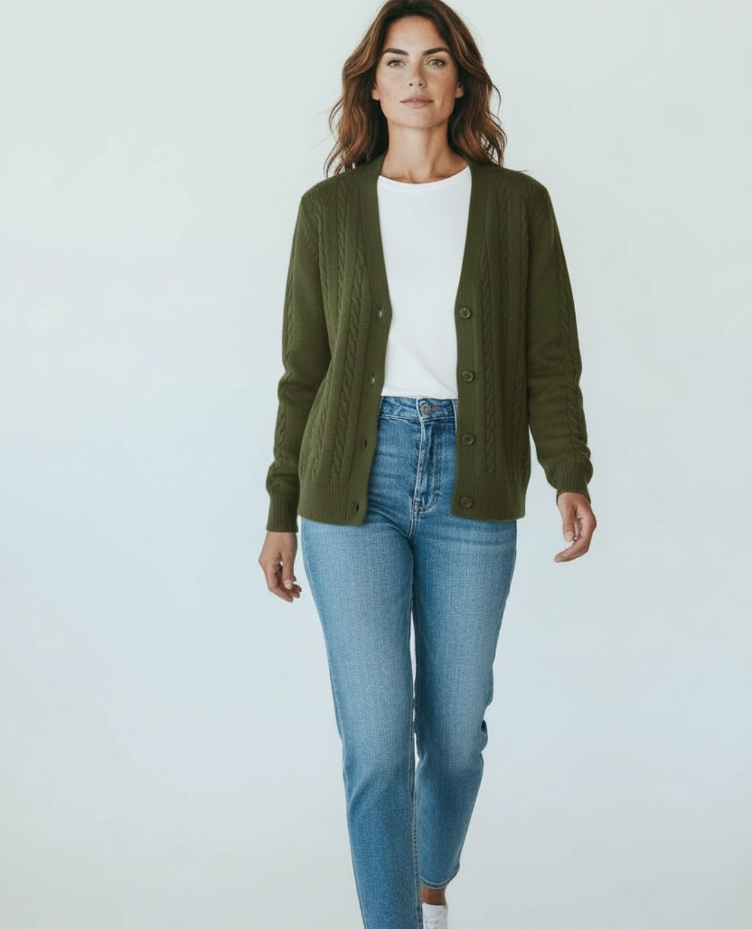 Cardigan Galleta Verde