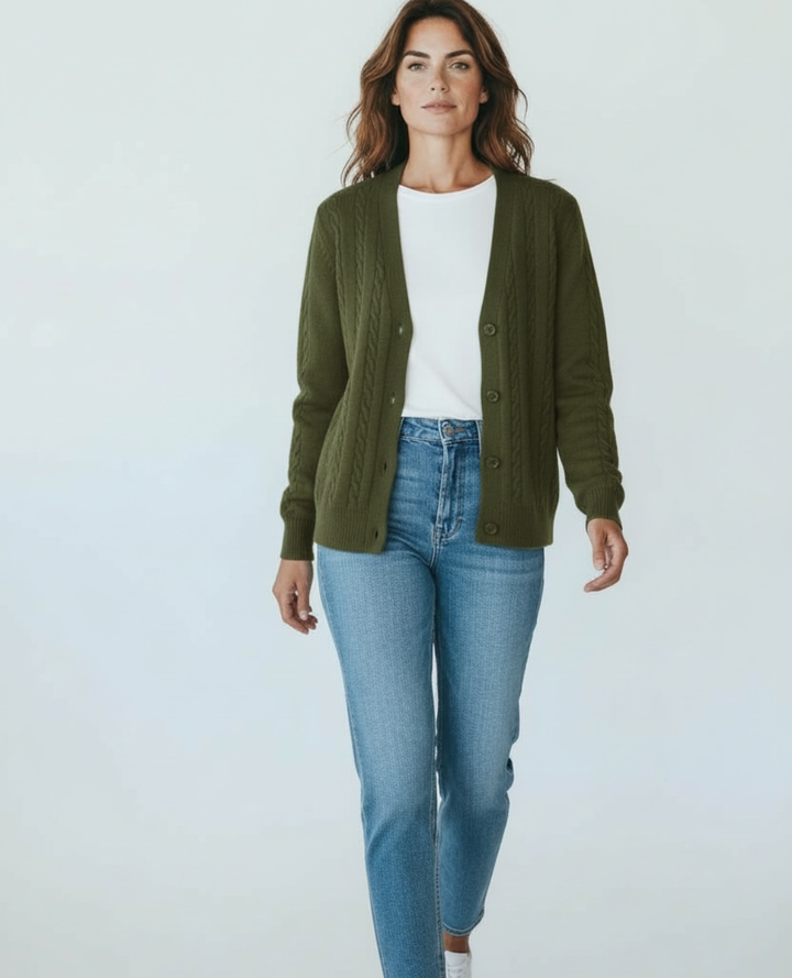 Cardigan Galleta Verde