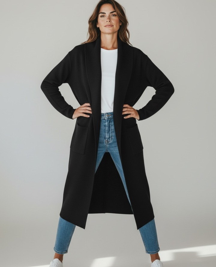 Maxi cardigan Tejido Negro