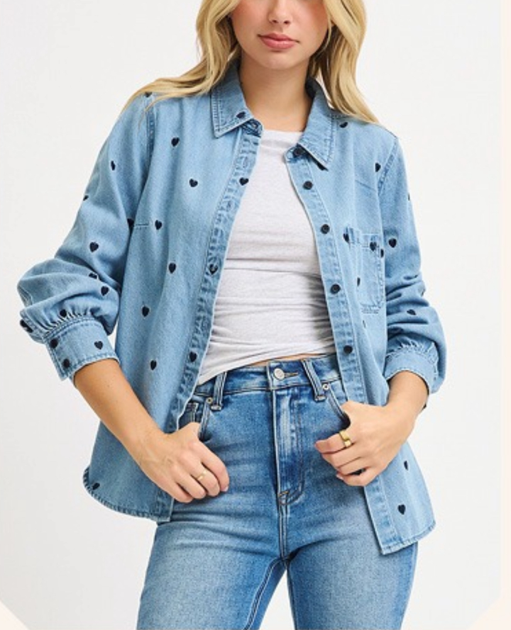 Camisa Denim Corazones