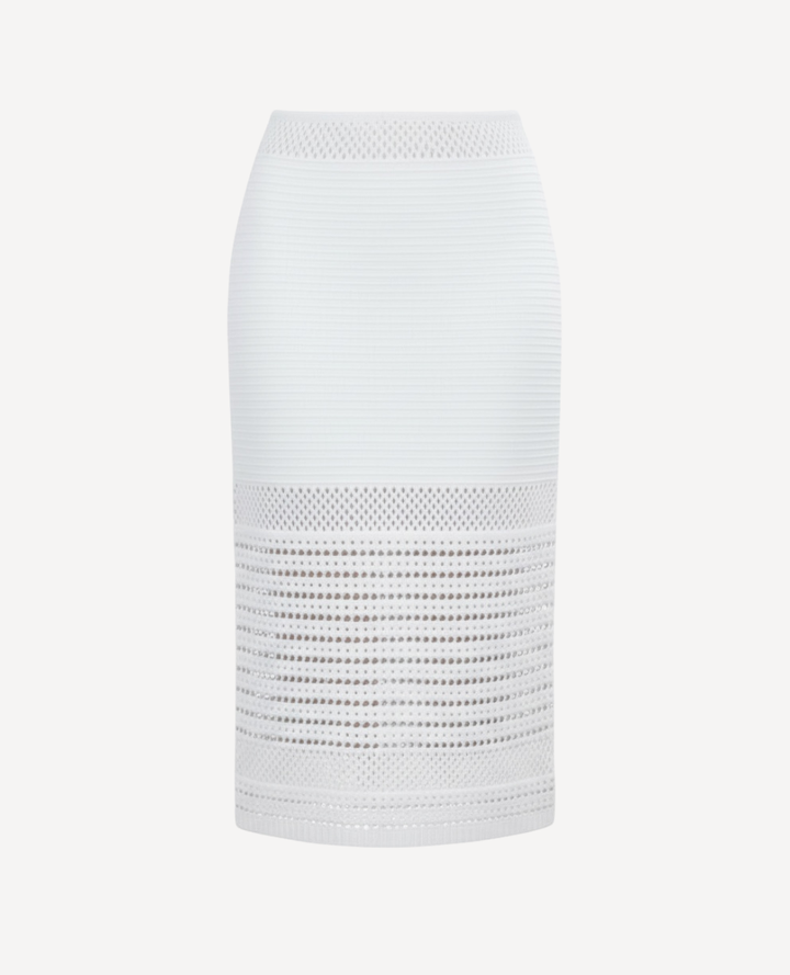 Falda Tejida Crochet Marfil