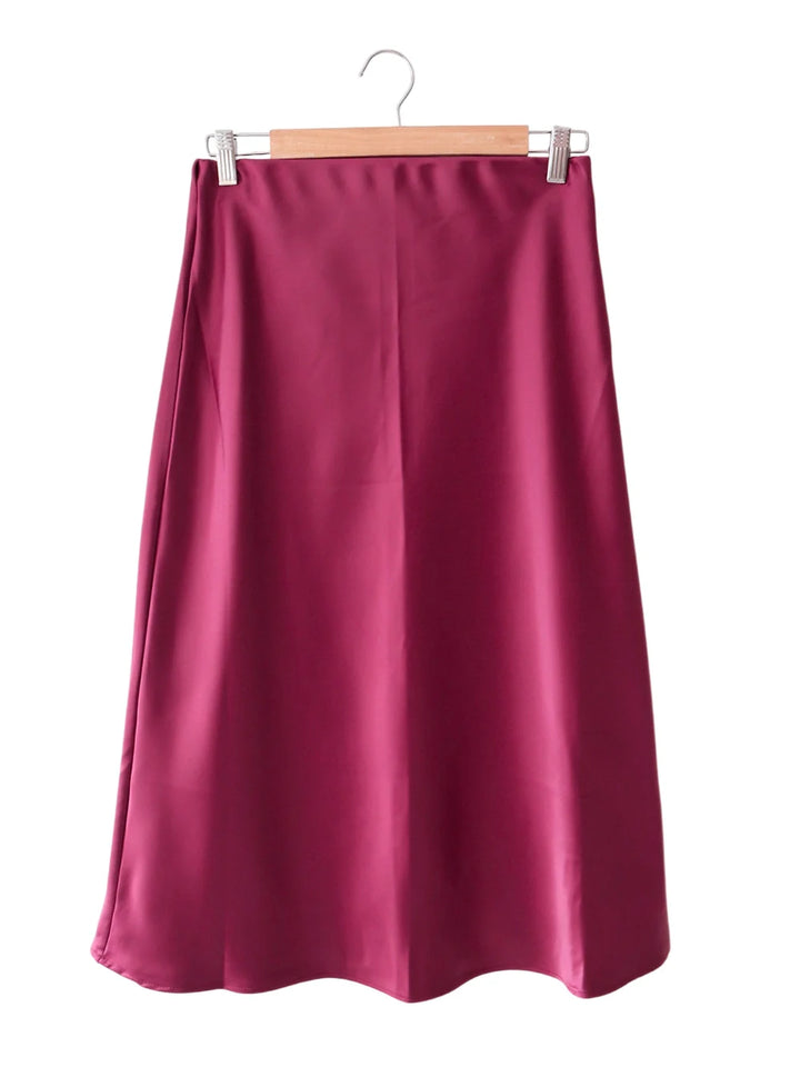Falda Seda Vino