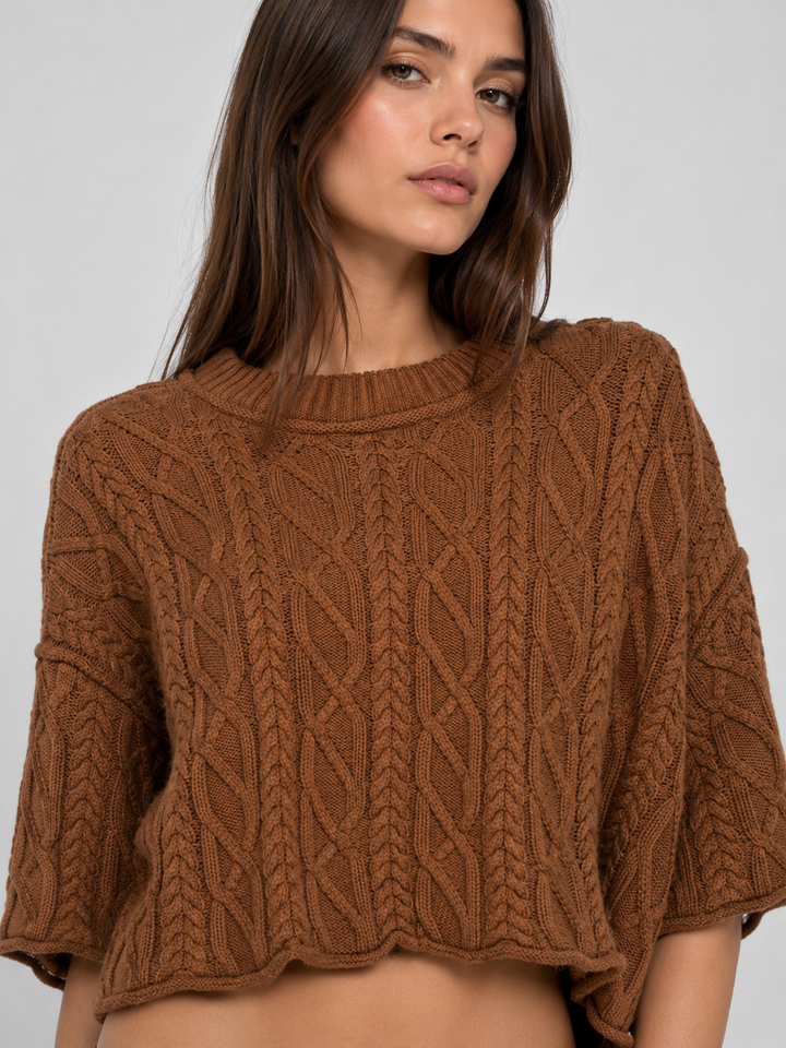 Saco Trenzado Oversize Marrón