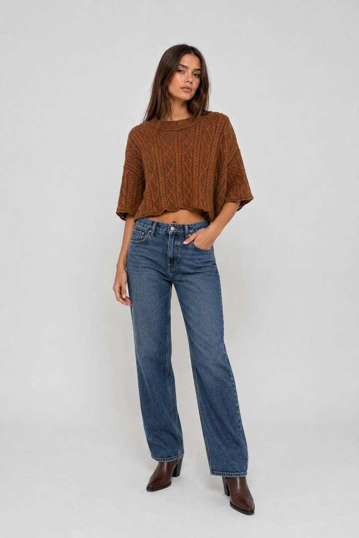 Saco Trenzado Oversize Marrón