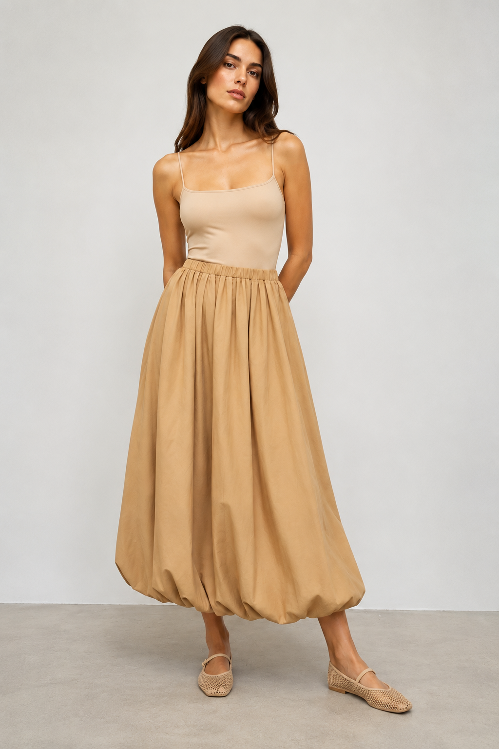 Falda Globo Camel