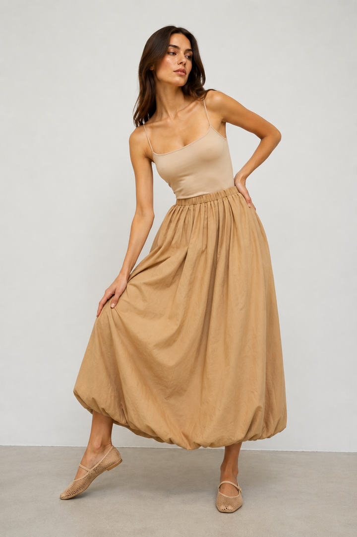 Falda Globo Camel