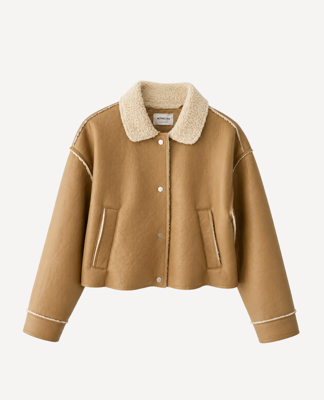 Chaqueta Cazadora Peluche Taupe