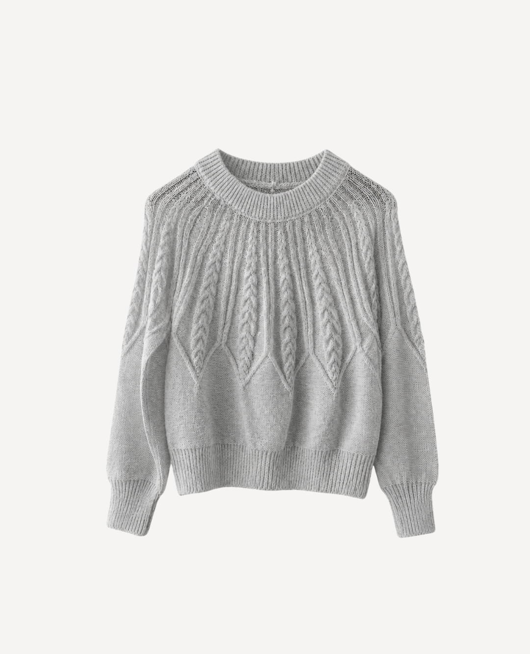 Saco cuello alto Trenzado Gris