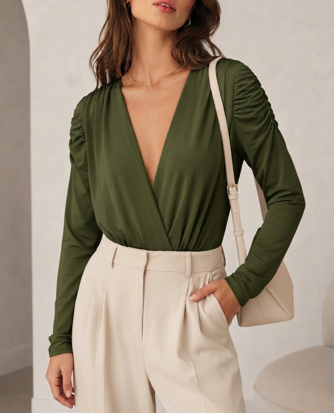 Body Escote V verde